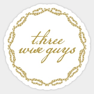 Three Wise Guys Christmas Gold Wreath Sticker